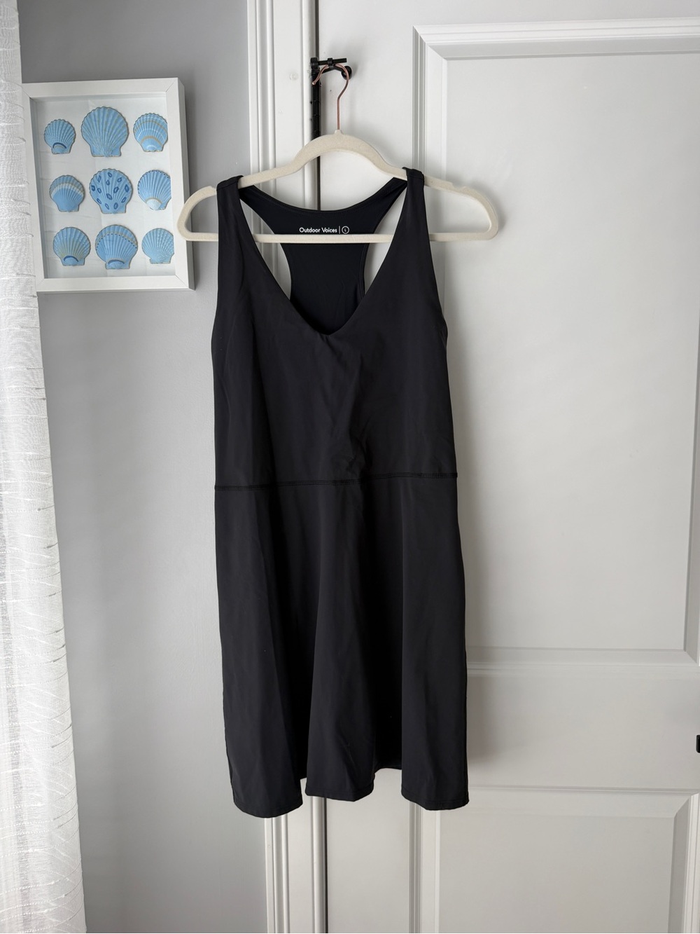 Outdoor Voices Black Sleeveless V-Neck Midi Dress